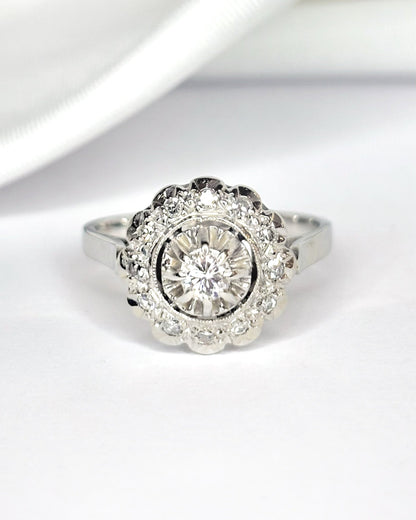 Bague Marguerite Diamants 0.27 carat "Cassandre" - Elliade Paris