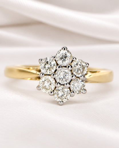 Bague Marguerite Diamants 0.49 carat &amp; Or "Sylviane" - Elliade Paris