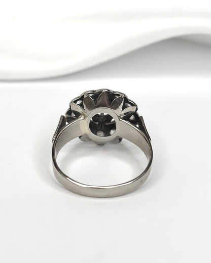 Bague Marguerite Diamants 0.56 carat, Or &amp; Platine 4.97g "Amaya" - Elliade Paris