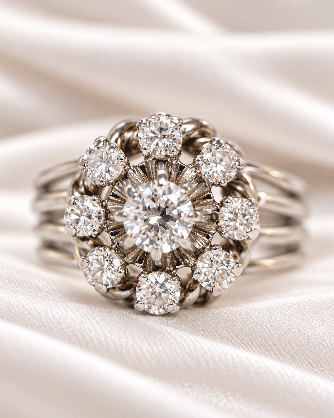 Bague Marguerite Diamants 0.70 carat "Paloma" - Elliade Paris