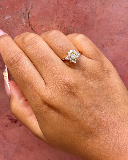 Bague Marguerite Diamants 0.91 carat "Marcelle" - Elliade Paris