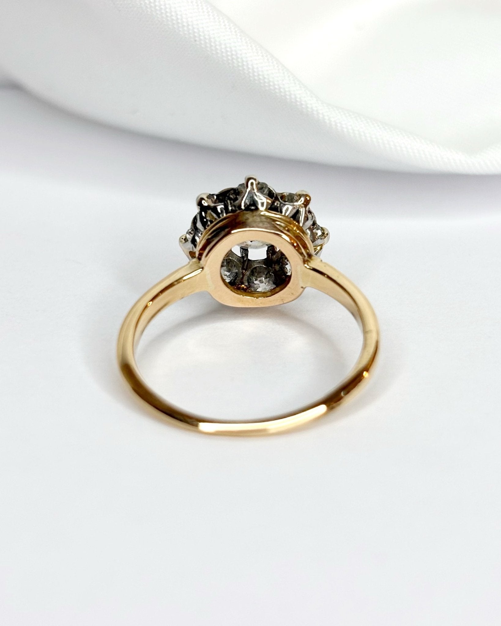 Bague Marguerite Diamants 1 carat &amp; Or 3.71g "Clara" - Elliade Paris