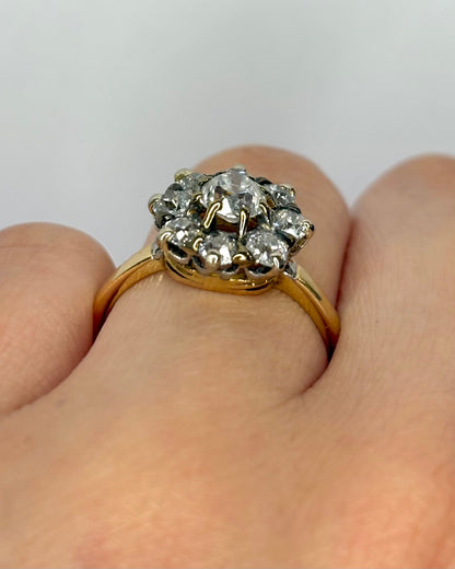 Bague Marguerite Diamants 1 carat &amp; Or 3.71g "Clara" - Elliade Paris