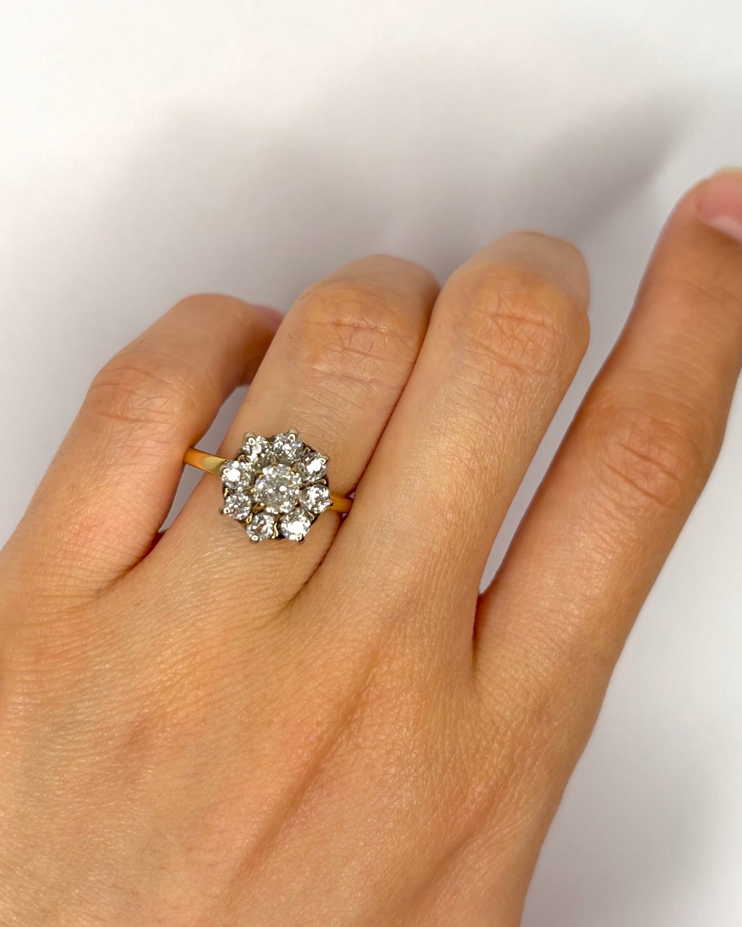 Bague Marguerite Diamants 1 carat &amp; Or 3.71g "Clara" - Elliade Paris