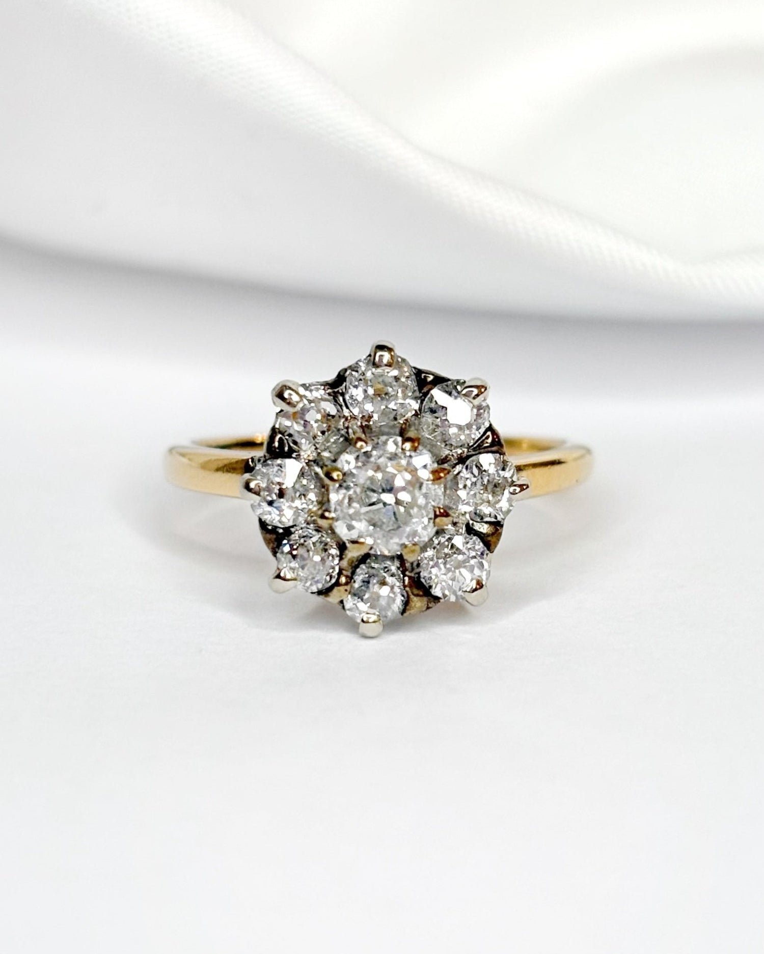 Bague Marguerite Diamants 1 carat &amp; Or 3.71g "Clara" - Elliade Paris