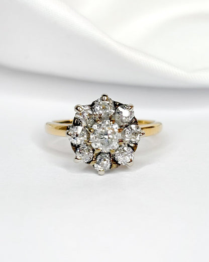 Bague Marguerite Diamants 1 carat &amp; Or 3.71g "Clara" - Elliade Paris