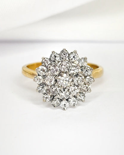 Bague Marguerite Diamants 1.11 carat &amp; Or 5.95 g "Ombeline" - Elliade Paris