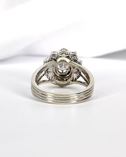 Bague Marguerite Diamants 1.12 carat &amp; Or 6,94g "Elodie" - Elliade Paris