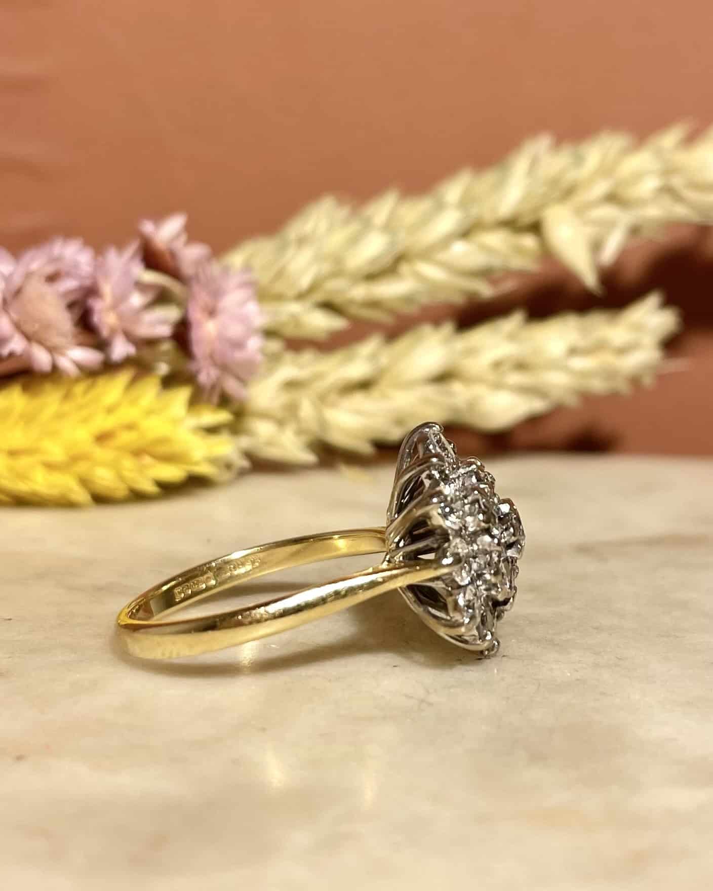 Bague Marguerite Diamants 1.14 carat "Malena" - Elliade Paris