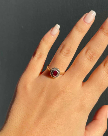 Bague Marguerite Rubis 0.45 carat &amp; Diamants &quot;Nellie&quot;