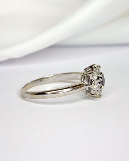Bague Marguerite Diamants Noir &amp; Blancs 0.39 carat "Liana" - Elliade Paris