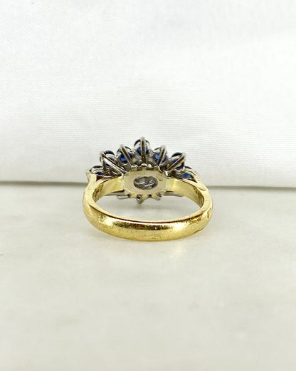 Bague Marguerite Diamants &amp; Saphirs &quot;Giulia&quot; - Elliade Paris