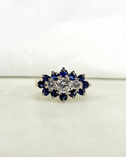 Bague Marguerite Diamants &amp; Saphirs &quot;Giulia&quot; - Elliade Paris