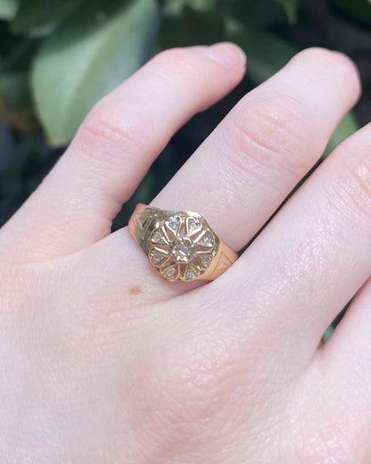 Bague Vintage Art-Déco Fleur Diamants &quot;Léonie&quot;