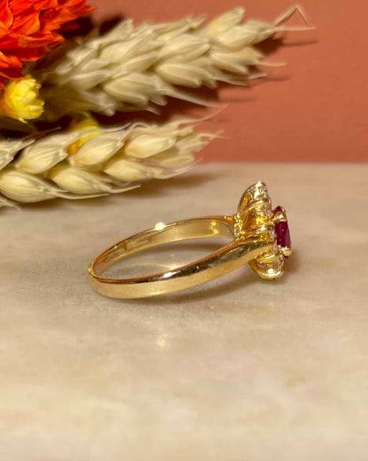 Bague Marguerite Rubis &amp; 10 Diamants &quot;Sidonie&quot;