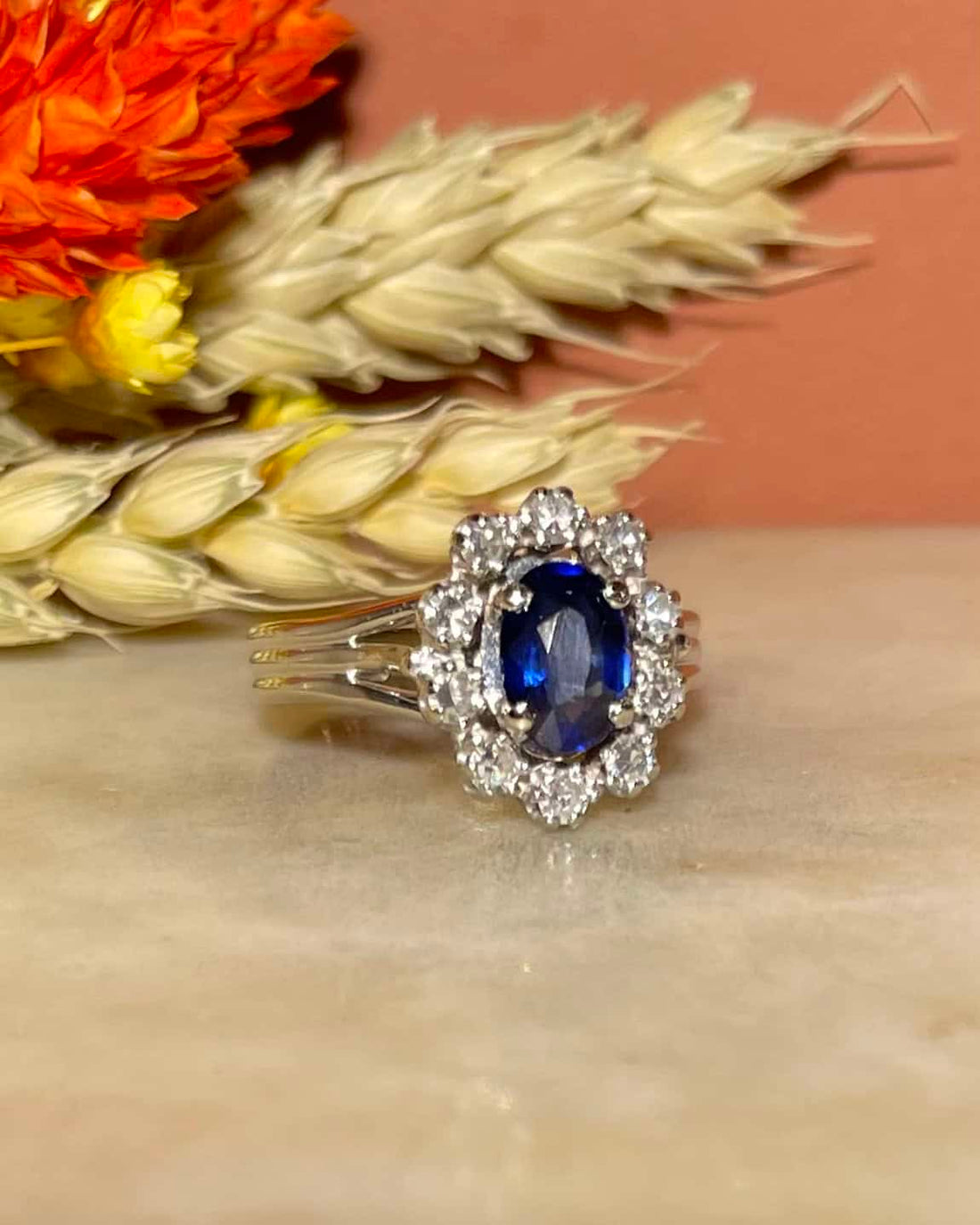 Bague Marguerite Saphir &amp; Diamants &quot;Marina&quot;