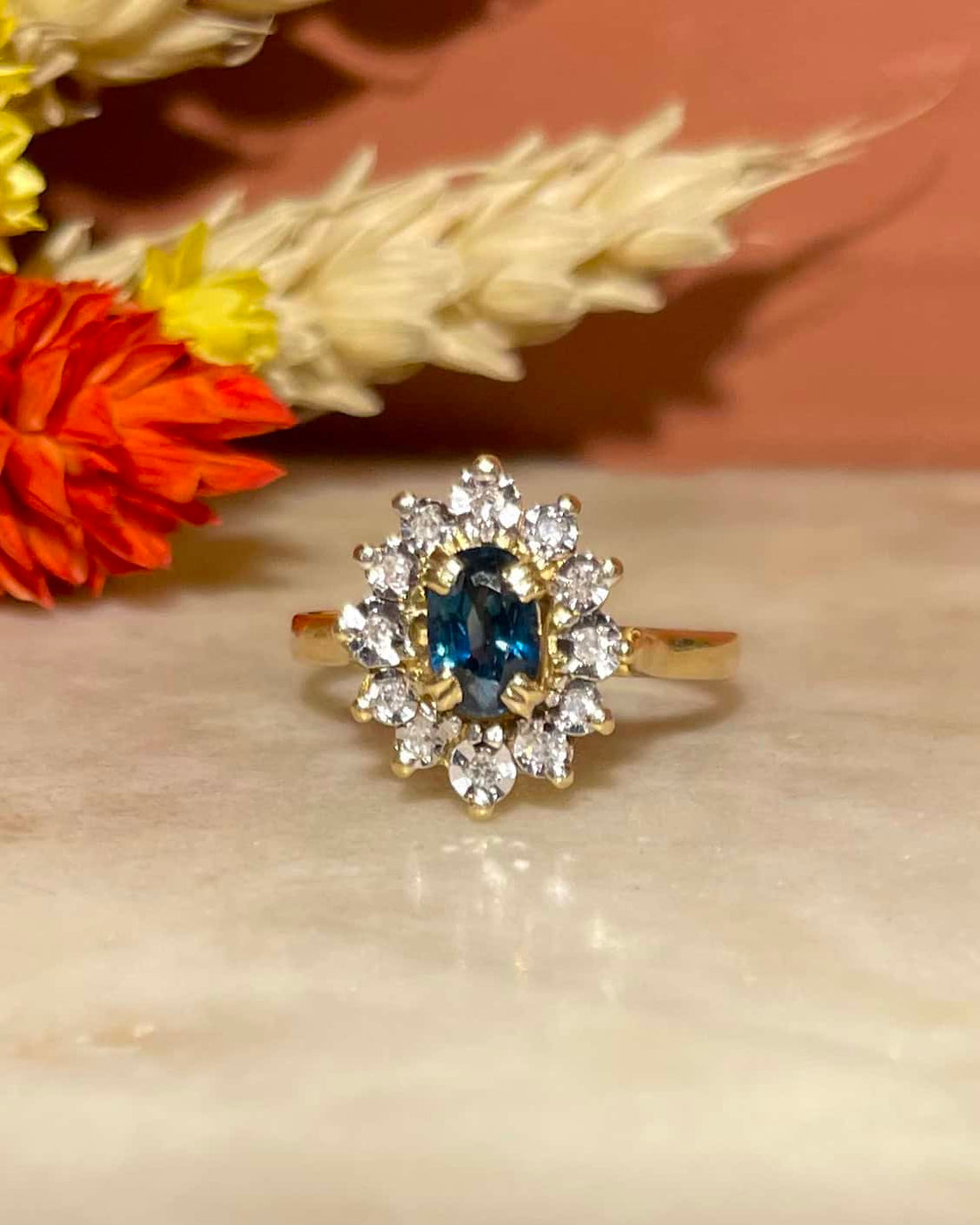 Bague Marguerite Saphir &amp; Diamants &quot;Serenity&quot;