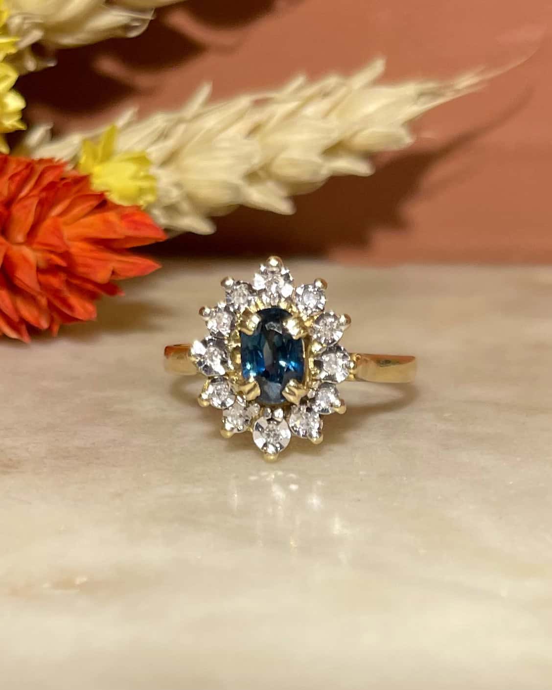 Bague Marguerite Saphir &amp; Diamants "Serenity"