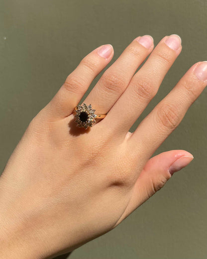 Bague Marguerite Saphir &amp; 24 Diamants &quot;Anastasia&quot;