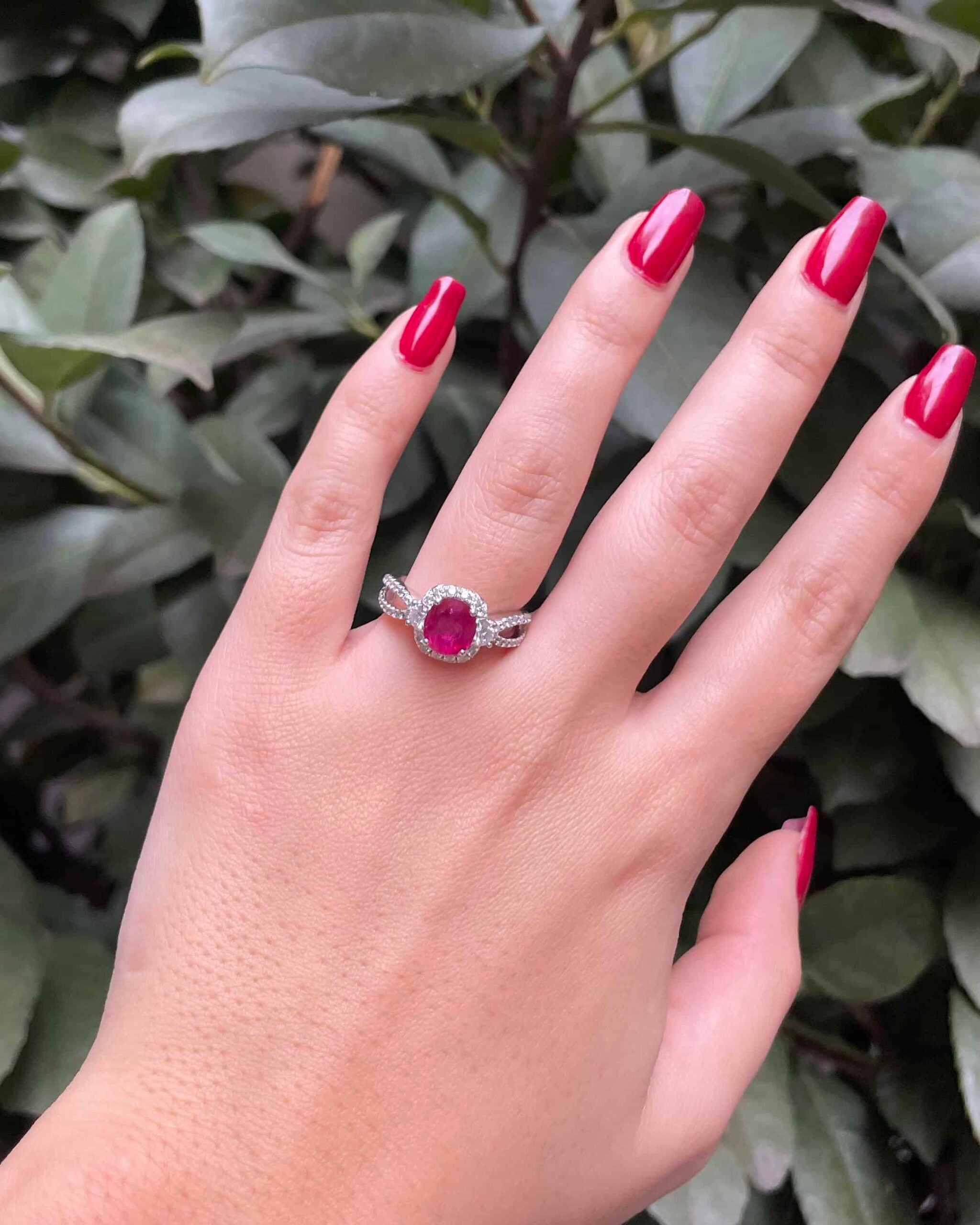 Bague Style Art-Déco Rubis 1.31 carat &amp; Diamants "Cynthia"
