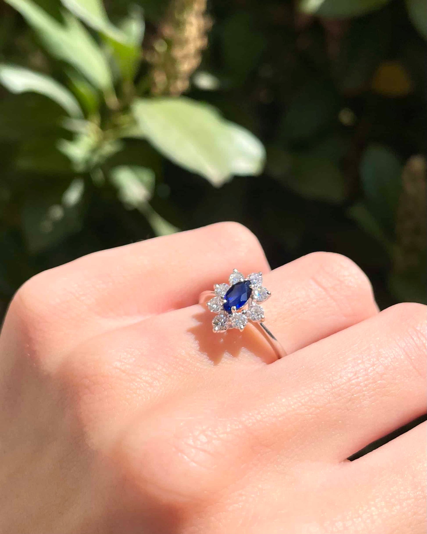 Bague Marguerite Saphir &amp; Diamants &quot;Luana&quot;
