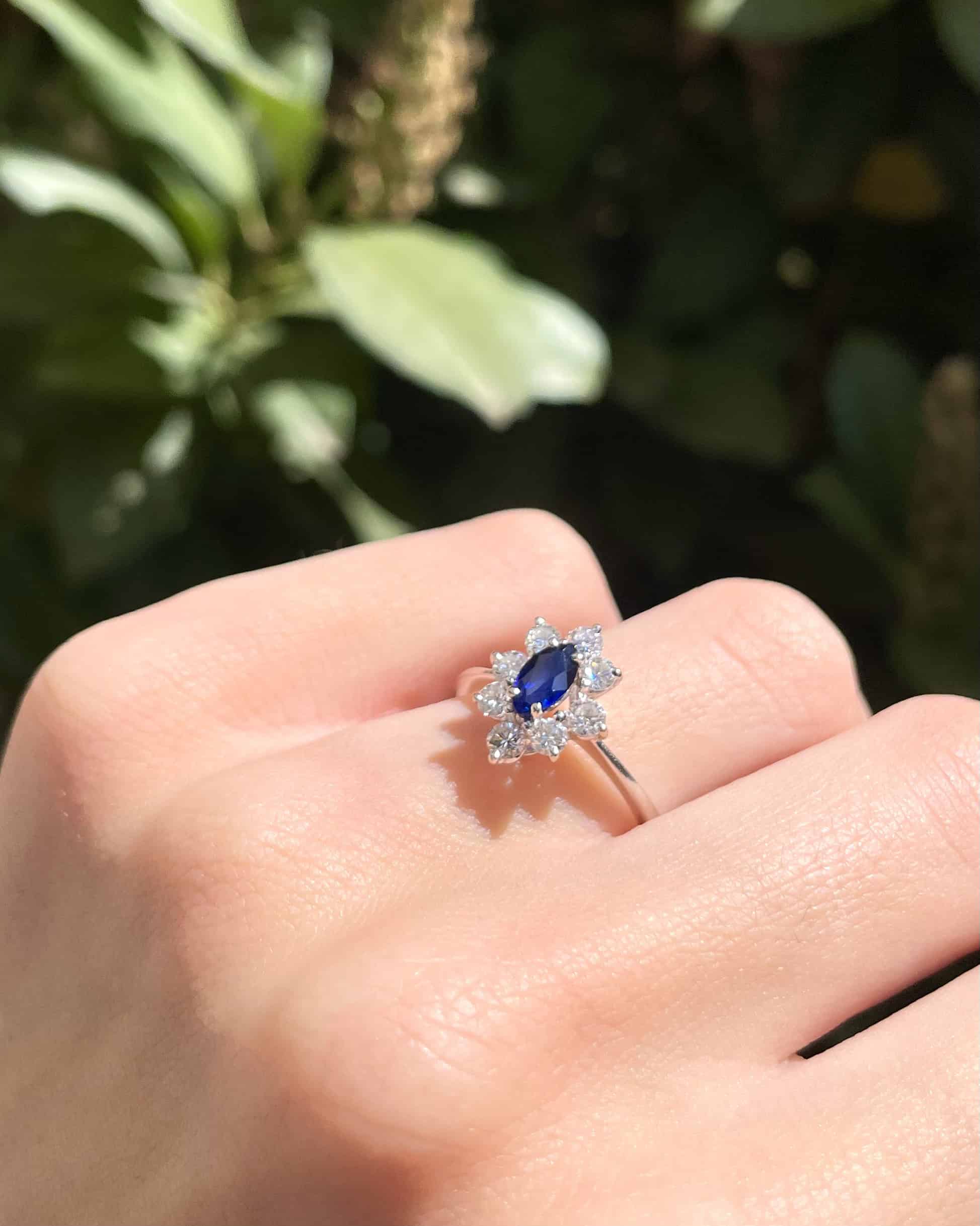Bague Marguerite Saphir &amp; Diamants "Luana"