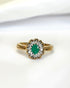 Bague Marguerite Émeraude 0.24 carat & Diamants 0.12 carat "Martina" - Elliade Paris