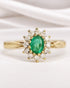 Bague Marguerite Émeraude 0.30 carat & Diamants "Agnes" - Elliade Paris