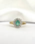 Bague Marguerite Émeraude 0.32 carat & 28 Diamants "Odile" - Elliade Paris