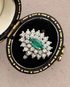 Bague Marguerite Émeraude 0.35 carat & Diamants 0.72 carat "Laurie" - Elliade Paris