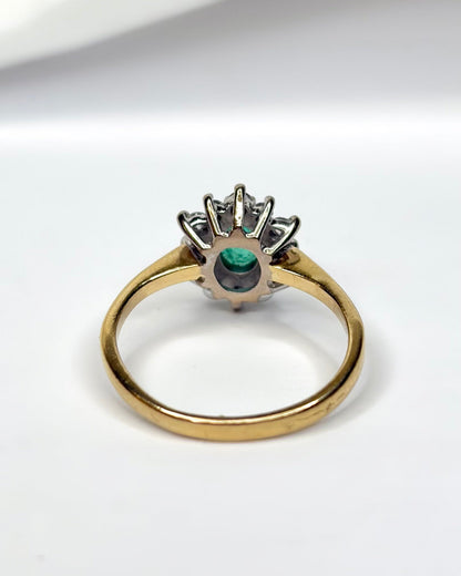 Bague Marguerite Émeraude 0.36 carat &amp; Diamants "Penelope" - Elliade Paris