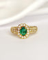 Bague Marguerite Émeraude 0.40 carat & Diamants 0.50 carat "Sybille" - Elliade Paris