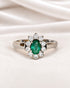 Bague Marguerite Émeraude 0.45 carat & Diamants 0.40 carat 5.12g "Odette" - Elliade Paris