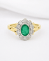 Bague Marguerite Émeraude 0.45 carat & Diamants 0.40 carat "Emmeline" - Elliade Paris