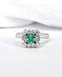 Bague Marguerite Émeraude 0.45 carat & Diamants 4.24g "Tania" - Elliade Paris
