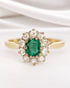 Bague Marguerite Émeraude 0.48 carat & Diamants 0.40 carat "Ludwig" - Elliade Paris