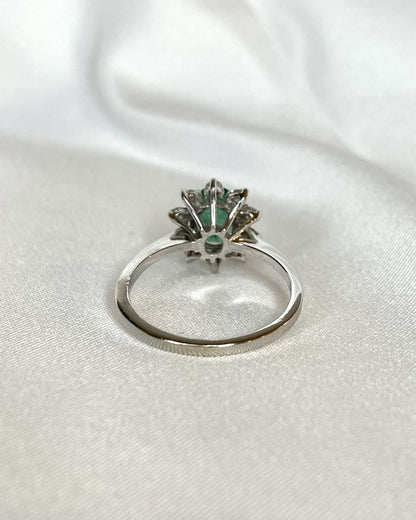 Bague Marguerite Emeraude 0.48 carat et Diamants "Xenia" - Elliade Paris