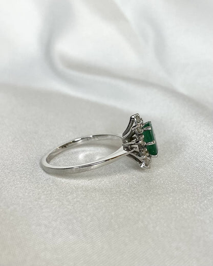 Bague Marguerite Emeraude 0.48 carat et Diamants "Xenia" - Elliade Paris