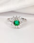 Bague Marguerite Émeraude 0.50 carat & Diamants 0.30 carat "Clarisse" - Elliade Paris