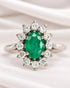 Bague Marguerite Émeraude 0.54 carat & Diamants 0.24 carat "Philomène" - Elliade Paris