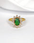 Bague Marguerite Émeraude 0.54 carat & Diamants 0.36 carat "Margrethe" - Elliade Paris