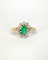 Bague Marguerite Émeraude 0.54 ct & 12 Diamants "Thérèse" - Elliade Paris