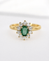 Bague Marguerite Émeraude 0.55 carat & Diamants "Lucia" - Elliade Paris