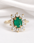 Bague Marguerite Émeraude 0.59 carat & Diamants 0.50 carat "Colette" - Elliade Paris
