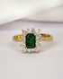 Bague Marguerite Émeraude 0.60 carat, Diamants 0.28 carat & Or 4.61 g "Rahma" - Elliade Paris
