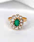 Bague Marguerite Émeraude 0.60 carat & Diamants 0.70 carat "Eugénia" - Elliade Paris