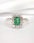 Bague Marguerite Émeraude 0.61 carat & Diamants 0.50 carat "Ségolène" - Elliade Paris