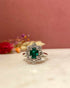 Bague Marguerite Émeraude 0.65 carat & Diamants "Lewan" - Elliade Paris