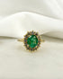 Bague Marguerite Émeraude 0.70 carat & Diamants 0.36 carat "Lila" - Elliade Paris