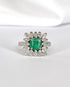 Bague Marguerite Émeraude 0.70 carat & Diamants "Olinka" - Elliade Paris